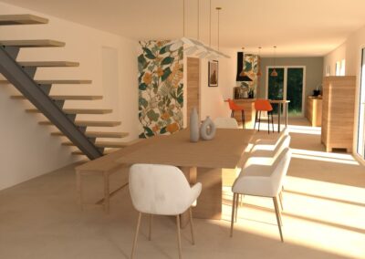 Projet de décoration d’intérieur Bohème pour une longère